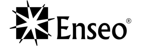 Black and white Enseo logo