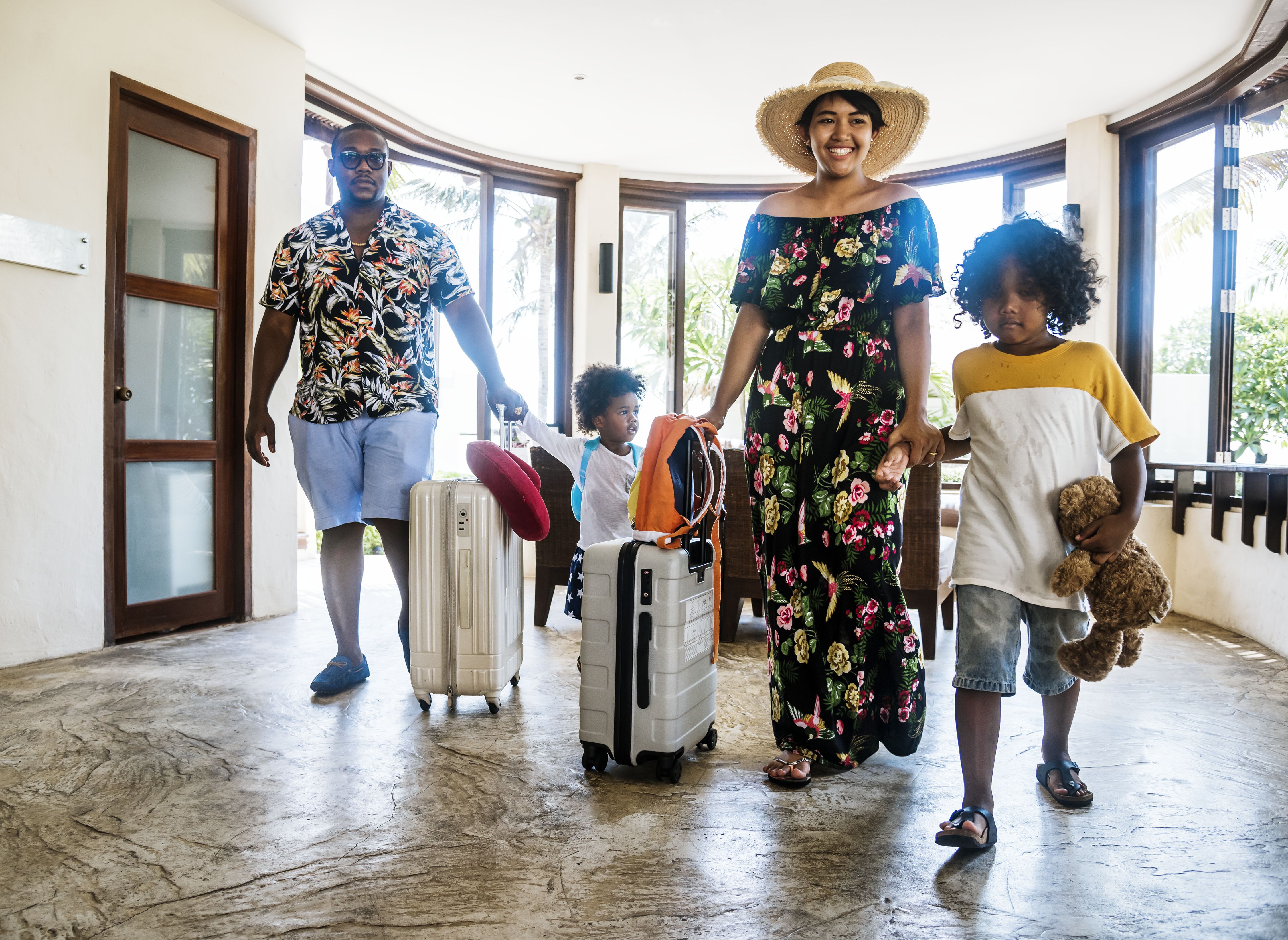 family vacation stock photo